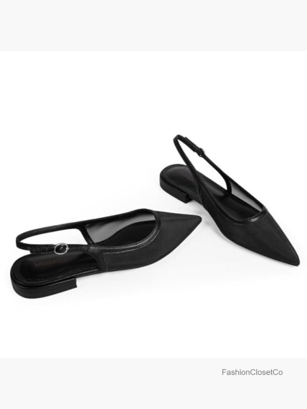 Pointed Toe Slingback Flats Low Heel Ballet Flats Dress Shoes Women - Picture 5 of 7